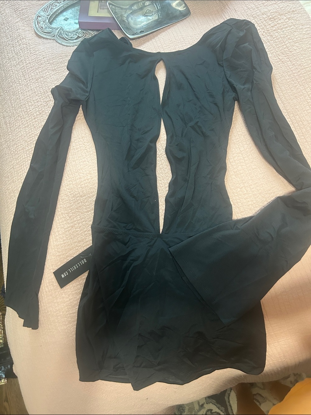 Dolls Kill Black Long Sleeve Cutout Mini Dress